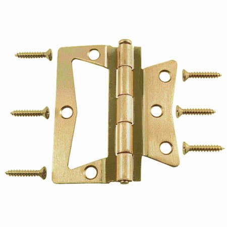 MIDWEST FASTENER 3-1/2 Satin Nickel Plated Steel Non-Mortise Hinges 2PK 37385